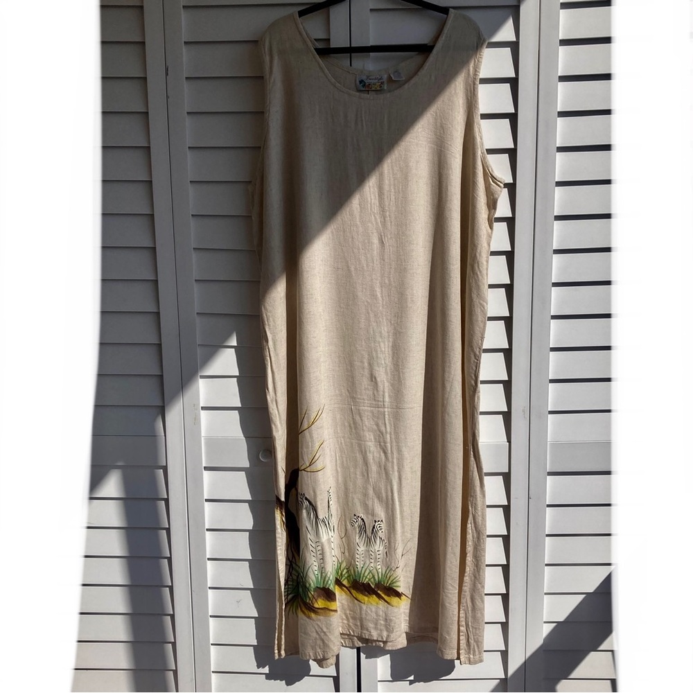FreeStyle Original Collection Women’s DRESS Animals/Vintage Linen/Cotton 3X